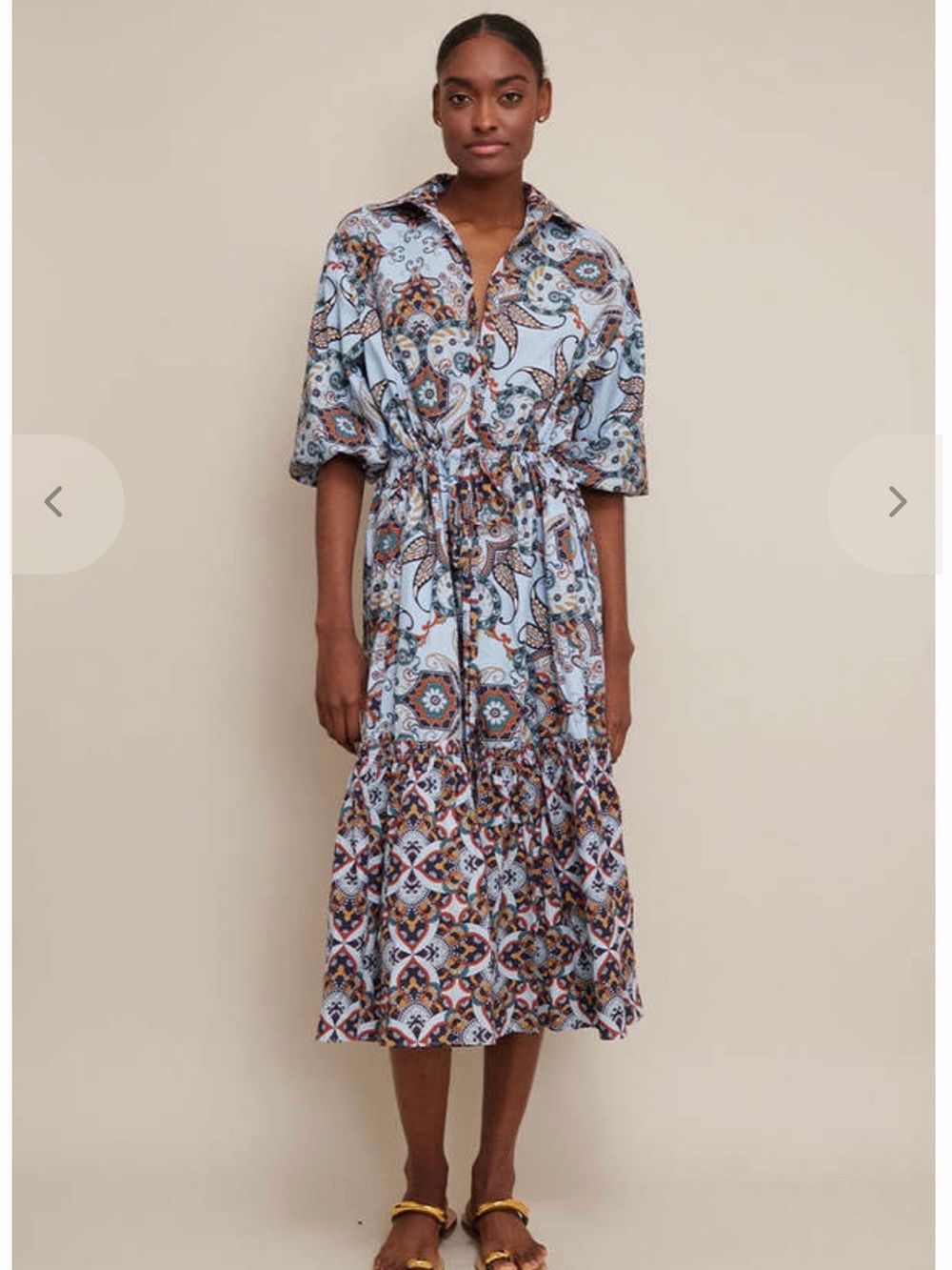 Cara Cara Hutton Dress - Blue Vintage Paisley